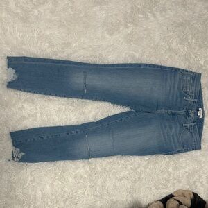 Good American Distressed Blue Ankle Jeans